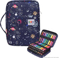 JAKAGO 220 Slots Colored Pencil Case Large Capacity Pen Holder for Artist Painter Zipper Organizer Bag for Marker Highlighter Storage Case for Office Sketch Travel Supplies (Night Sky)