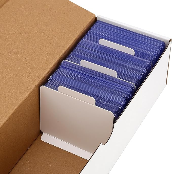 Trading Card Storage Box,2-Pack-1600 Count Corrugated Cardboard Box With PKMN/Mtg/Magic/TCG Storage and Collection,Labels For PKMN Card Storage Box (White, 2-Pack)