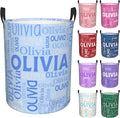 Custom Name Laundry Hamper, Personalized Laundry Basket with Name for Boys Girls Kids Men Women, Customized Name Dirty Clothes Basket Gifts for Clothes Toy Bathroom Bedroom Laundry Room Dorm