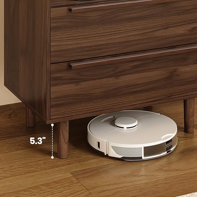 Mid-Century Modern Nightstands Set of 2 with Charging Station, 26" Tall Wood Bedside Tables with Tray Top, USB & Type-C Ports, 2 Drawers and Open Shelf for Bedroom or Living Room, Walnut