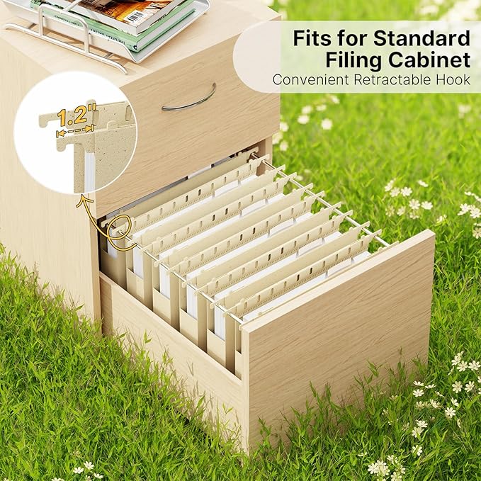 Wheat Straw Plastic Hanging File Folder Letter Size,Heavy Duty 1" Expanding Pocket for Filing Cabinet,12 Pack Extra Capacity Hang Folders with Tabs,Expandable File Organizer,Morandi Yellow