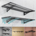 2-Pack 1.5×3.8ft Garage Wall Shelving, 18×45.6 inches Heavy Duty Wall Mounted Shelves, Garage Storage Shelf, 500 lbs Load Capacity, Black (Black, 2 Pcs 1.5 * 3.8 ft)