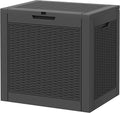 NUNU LAB 30 Gallon Outdoor Storage Box Waterproof, Outside Package Delivery Deck Boxes with Lockable Lid, Backyard Storage Bin For Garden Tools, Patio Cushions Accessories, Black