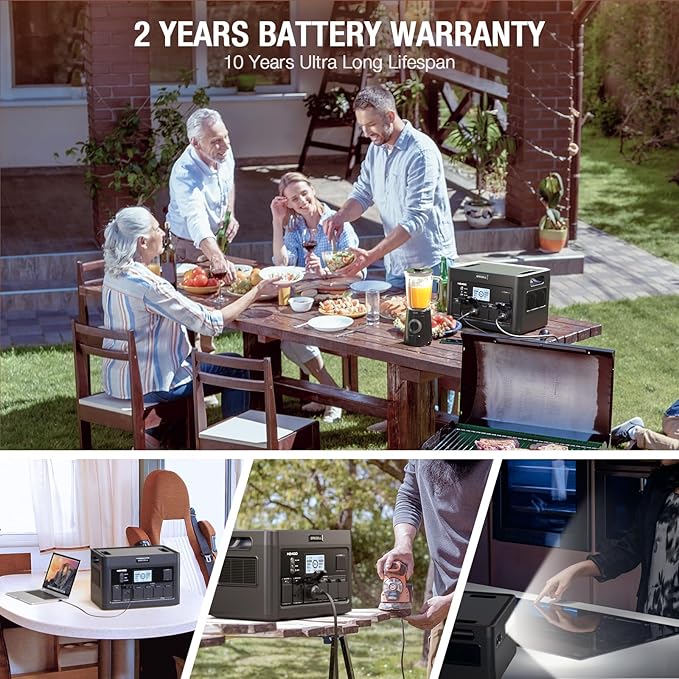 2400W Portable Power Station 1843Wh GRECELL Outdoor Solar Generator with 2400W(4800W Peak) 4 AC Outlets, Fast Charging Emergency Power Backup Battery UPS for Home Outage RV/Van Road Trip Camping