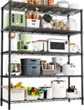 Storage Shelves Heavy Duty, 48" L x 20" W x 72" H Garage Shelving Unit Loads 2000LBS, 5-Tier Adjustable Metal Utility Shelf, Wire Shelf for Kitchen, Laundry Room, Pantry, Warehouse, Basement
