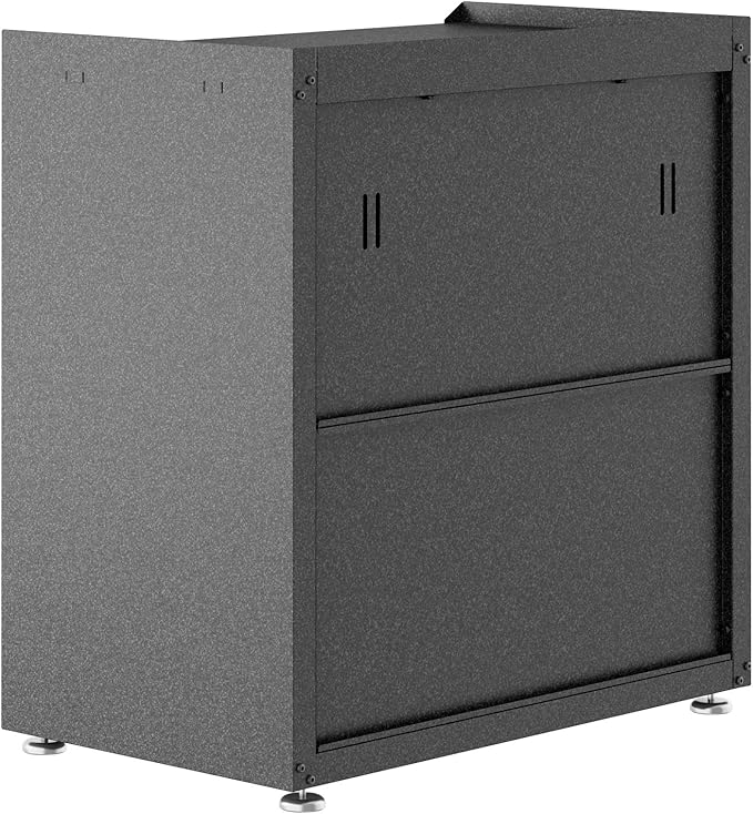 Manhattan Comfort Fortress Collection Modern Designed Mobile Storage Garage Cabinet Great For Tools and Supplies, Stainless Steel