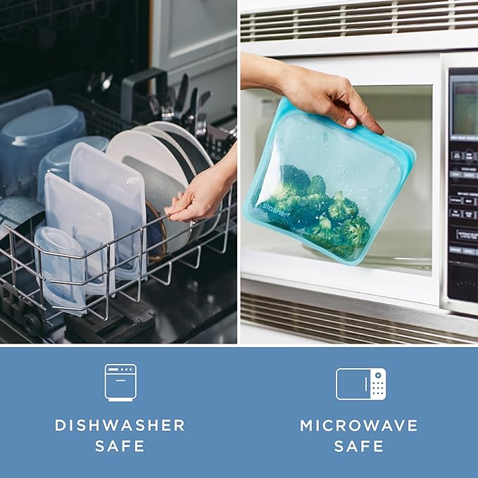 Stasher Premium Silicone Reusable Food Storage Bowl, Deep Ocean, Microwave, Sous Vide, Dishwasher, Oven and Freezer Safe, BPA Free, Leak-free, Eco-friendly, 4-Cup Bowl