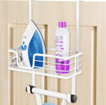KES Ironing Board Hanger Over The Door, T-Leg Holder, for 1 3/8" Door, Metal Iron Holder White, HIR500A-WH
