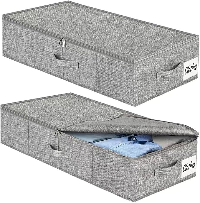 Under The Bed Storage - 85x40x10cm Clothes Organizer, Quilts Bin, Foldable Storage Box | Dustproof Container With Lid For Moving Travel Dorm Bedroom Closet Apartment Comforter Use