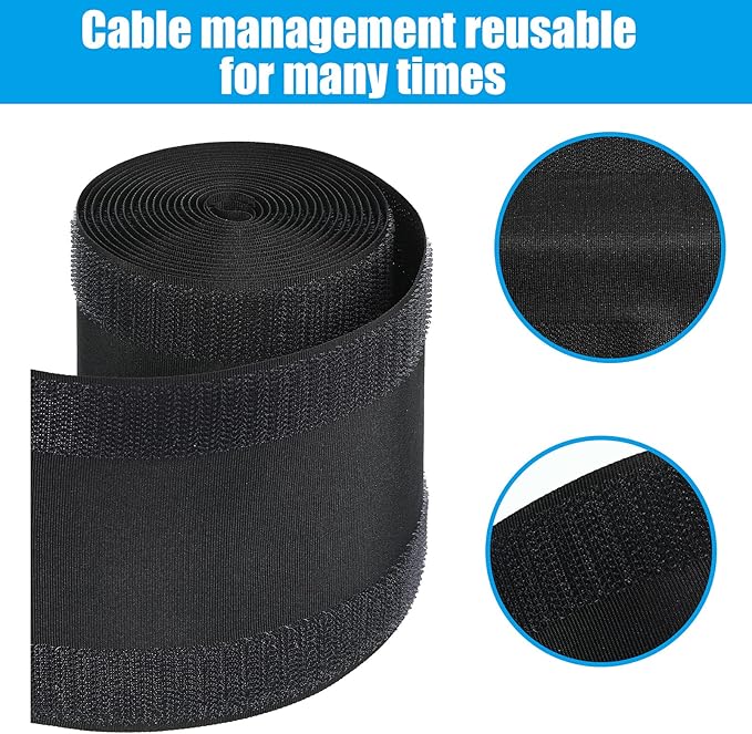WILLBOND Carpet Cord Cover Cable Protector Floor Cover Cable Protector Management Only for Commercial Office Carpet(29.53 ft,Black)