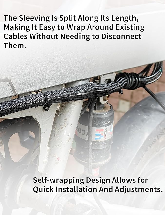 Cable Management Split Wire Loom Sleeve - Cord Hider & Protector for Desk, Pet Chew Proof, Wire Cover Organizer, Flexible Tube for Wires and Cables (3/16 Inch 25FT, Black)