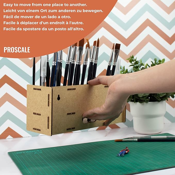 Paint Brush holder. Large Capacity Paint brush organizer and Art Supply Organizer kit for table and wall miniatures modeling crafts