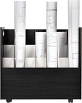 AdirOffice Adir Blue Print Storage Organizer - Mobile Roll File Cart, Construction Plan Holders, Blueprint Cabinet with Wheels, Roll Files Storage for Office and Home (21 Slots, Black)