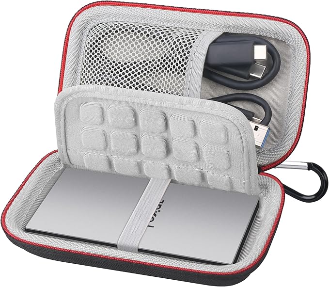 Lacdo Hard Carrying Case for Lexar ES3 Portable SSD External Solid State Drive 1TB 2TB 4TB SD Card Organizer Shockproof Hard EVA Protective Storage Travel Bag, Black