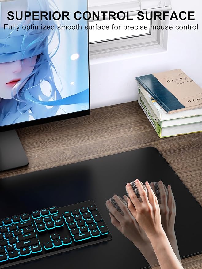 TopMade Mouse Pad with 15W Wireless Charging & Phone Holder, 31.5" x 15.75" XXL Large Desk Pad, Gaming Computer Keyboard Pad, Waterproof Mousepad Home Office Desk Mat for MacBook, PC, Laptop, Black