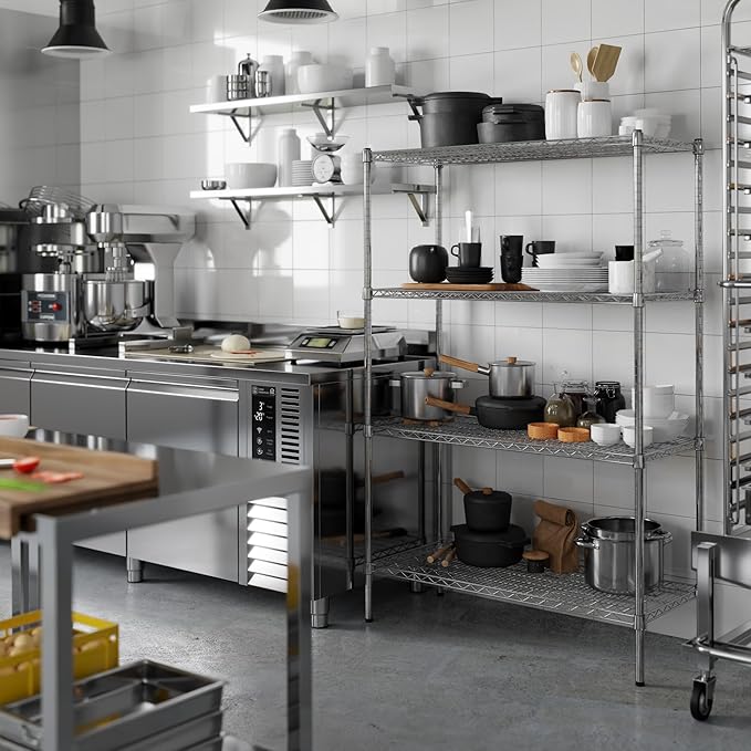 21" Deep x 42" Wide x 64" Height Wire Shelving Kit | 4-Tier | NSF Commercial Storage Rack Unit