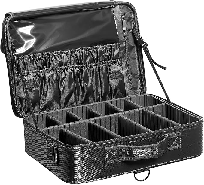 VEVOR Makeup Train Case Professional Makeup Storage Organizer Box Make Up Carrier for Women and Girls