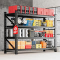 MIIIKO 60" W Storage Shelves,4800LBS Metal Garage Storage Shelving,Heavy Duty Adjustable Unit Storage Shelves for Warehouse,Basement,60" W x 24" D x 70" H,Black