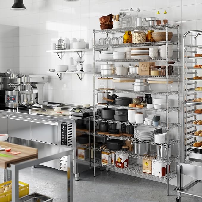 14" Deep x 48" Wide x 86" Height Wire Shelving Kit | 10-Tier | NSF Commercial Storage Rack Unit