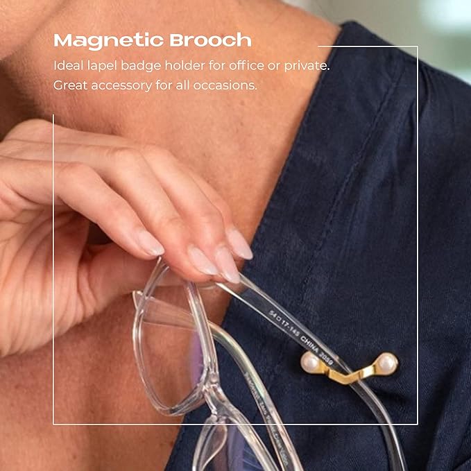Readerest Magnetic Glasses Holder (3 Pack), Magnet Clip for Readers, Sunglasses & Work Badges for Men & Women, USA Made