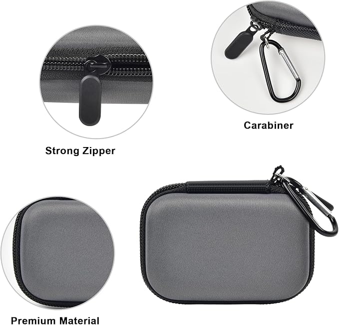 Carrying Case Compatible with Crucial X10/ X9 Pro 4TB/ 2TB/ 1TB Portable SSD, External Solid State Drive Hard Storage Holder Bag Fits for USB-C Cable (Box Only)（Dark-Grey）