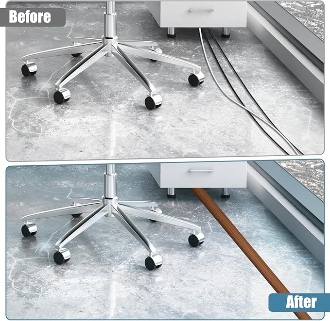 Floor Cord Covers for Wires 20FT Cable Hider Wire Cover Self Adhesive Cord Hider Floor for Offices, Homes, Workshops, Warehouses Cable Cavity 0.39" W x 0.27" H