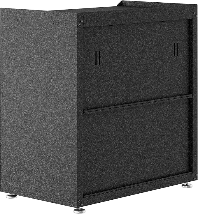 Manhattan Comfort Fortress Collection Modern Designed Mobile Storage Garage Cabinet Great For Tools and Supplies, Stainless Steel