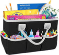 ZKOO Art Supply Storage Organizer Caddy, Craft Tote Bags With Pockets for Scrapbook Organization and Storage Supplies, Portable Office Organizer (Black, Small)