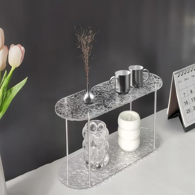 Benkyo 2 Tier Bathroom Vanity Organizer Countertop Shelves Makeup Counter Shelf Storage Organizers for Perfume