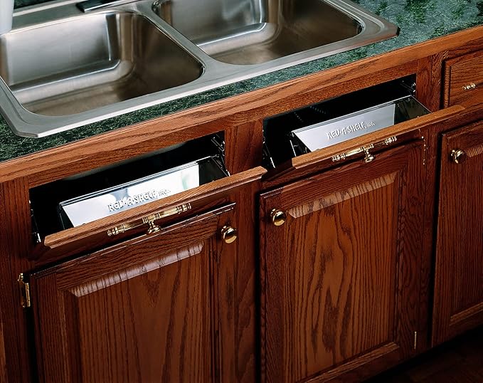 Rev-A-Shelf - 6541-14-52 - 14-1/4 in. Stainless Tip Out Sink Front Tray