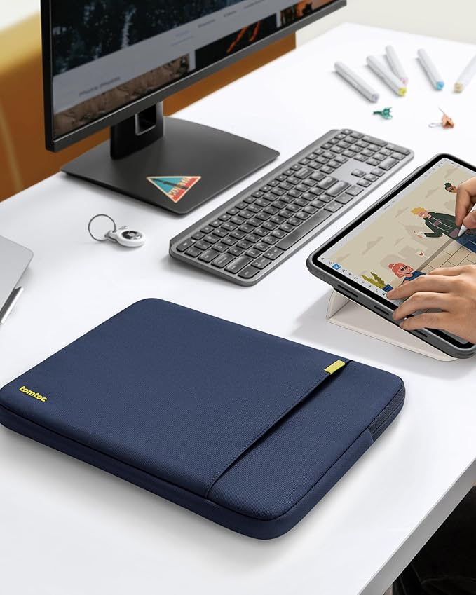 tomtoc 360° Protective Tablet Sleeve for iPad Pro 11-inch (M5/M4/4th/3rd/2nd/1st Gen) 2025, iPad Air 11-inch (M3/M2) with Magic Keyboard/Smart Keyboard Folio, 11 iPad, Water-Resistant Tablet Case