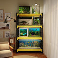 32" W Garage Shelving,4-Tier Heavy Duty Storage Shelves Unit with Adjustable Metal Shelf for Warehouse,Basement,Workshop,3000LBS,32" W x 20" D x 63" H,Black&Yellow