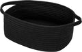Small Woven Cotton Rope Basket Cute Baby Gift Baskets Empty 13.7"x10"x5" Decorative Storage for Organizing Shelves Closet Baby Nursery Basket Bin Toy Storage tote Organizer Black
