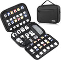 Lacdo USB Flash Drive Case Thumb Drive Holder Case Organizer Portable Electronic Accessories Storage Bag for SanDisk/SamData/Samsung USB Flash Drives Jump Drive Memory Stick, SD Card, Cables, Black