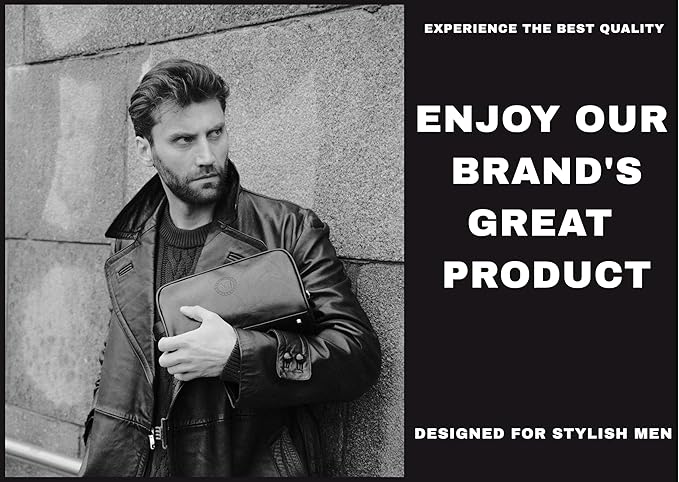 Dopp Gift Large Travel Toiletry Bag Premium Quality PU Leather Two compartments YKK Zippers Water-resistant Bottom Studs Mesh Pockets Durable Cosmetic Organizer BROWN