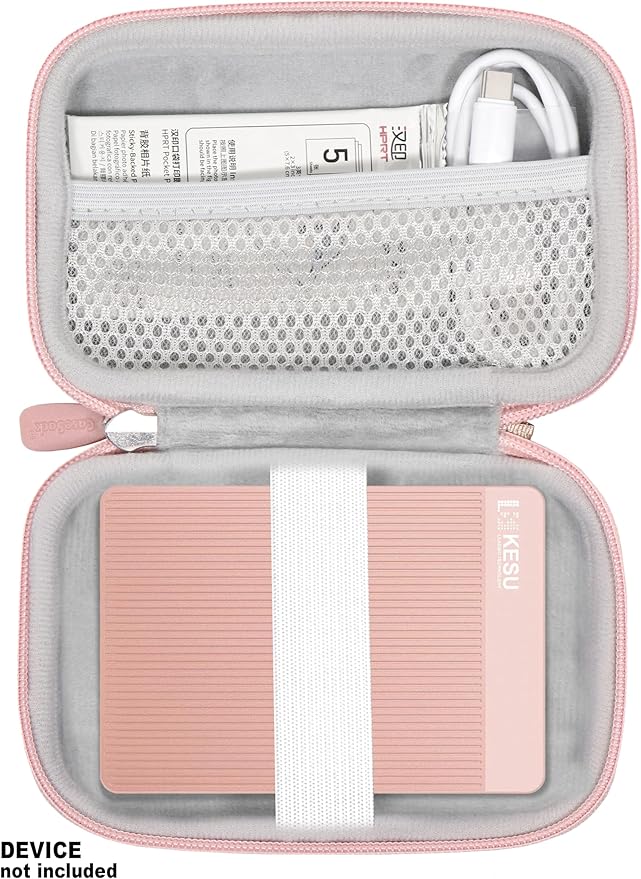 Getgear Portable Case Compatible with UnionSine Ultra Slim Portable External Hard Drive 1TB, 4TB, 750GB and All Others (Pink)