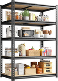 5-Tier Storage Shelves, 1980LBS Adjustable Pantry Shelves, Metal Shelving Unit for Storage, Kitchen, Pantry, Closet, Laundry, Garage, 72.06" H x 35.55" W x 15.76" D
