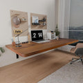 IAE Floating Wall Mounted Folding Table Desk with Pine Wood,48" x 22" Foldable Workbench,Fold Down Wall Mounted Foldable Desk with Shelf Brackets,Laundry Folding Table for Home,Dining,Kitchen,Teak