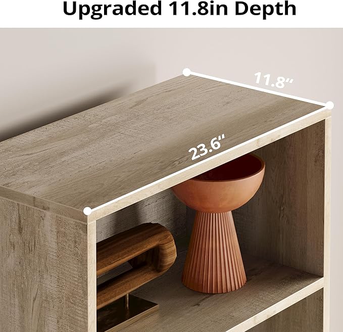 IRONCK Industrial Bookshelves and Bookcases with Doors 11.8 in Depth Floor Standing 5 Shelf Display Storage Shelves Bookcase Home Decor Furniture for Home, Office, Living Room, Bedroom