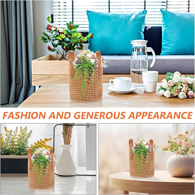 DOITOOL Cotton Rope Woven Basket Sundry Storage Bin for Home Desktop Organizer Lightweight Sundries Holder for Office Cosmetics Snacks Aromatherapy Multipurpose Storage Cube for Tidy