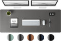 Aothia Leather Desk Pad Protector - Large Mouse Pad, Office Desk Mat, Non-Slip PU Leather Desk Blotter, Laptop Desk Pad, Waterproof Desk Writing Pad for Office and Home (Gray, 38" x 13.7")