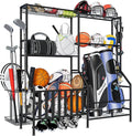 Sports Equipment Organizer, Heavy Duty Golf Bags Stand, Extra Large Ball Storage Rack for Garage