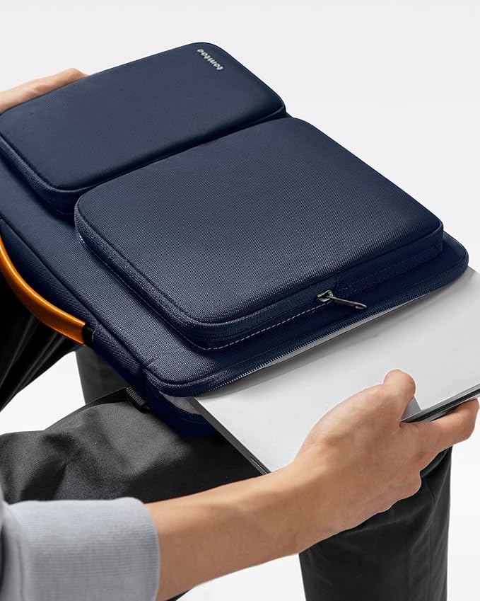 tomtoc 360 Protective Laptop Shoulder Bag for 13 Inch 2025 MacBook Air M4/A3240, M3/A3113, M2/A2681, M1/A2337, MacBook Pro M2/M1, 13-in Surface Pro 11th AI/10/9, Water-resistant Accessory Case