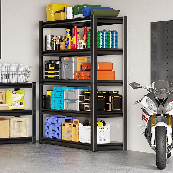 36" W Storage Shelves 2500LBS Garage Shelving Heavy Duty 5 Tier Adjustable Shelving Unit Metal Storage Rack for Basement, Pantry, Kitchen, Warehouse 15.8" D x 35.4" W x 72" H