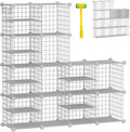 Wire Cube Storage Organizer, 12 Cubes Converted into 14 Cubes, Sturdy Metal Grids Storage Shelf Closet Shelving Units and Storage, Shelves for Bedroom LIvingroom Office