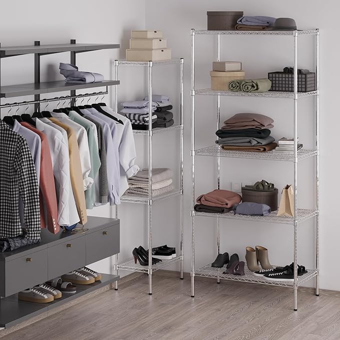 21" Deep x 36" Wide x 86" Height Wire Shelving Kit | 5-Tier | NSF Commercial Storage Rack Unit