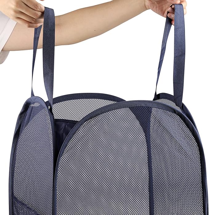 4Pcs Pop Up Laundry Basket Set，Collapsible Pop Up Hamper in 4 Colors, Mesh Laundry Basket for Home, Dorm, Travel & Storage