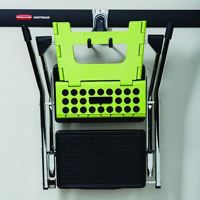 Rubbermaid Fasttrack Wall Mounted Garage Storage Utility Multi Hook for Tools, Chairs, Hose, Equipment, and Other Items, Supports 50 Lbs Each (4 Pack)