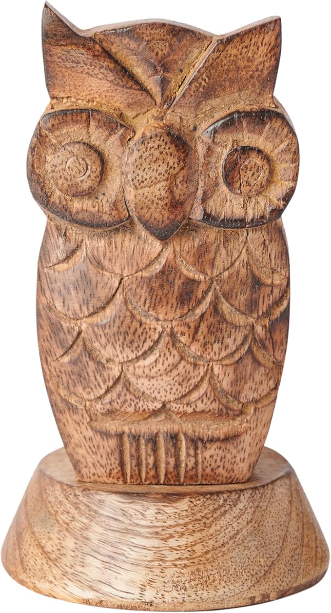Stocking Stuffers Wooden Owl Glasses Holder Night Stand Reading Eyeglass Retainer White Elephant Gifts for Adults Women Men Him Her Mom Dad Car Christmas Gifts