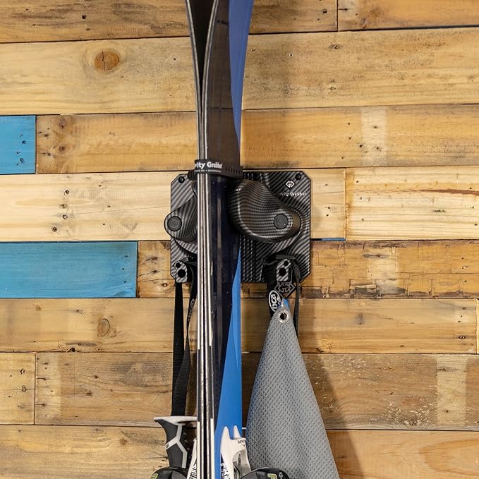 Gravity Grabber - Ultimate Ski & Snowboard Wall Rack | Secure, Non-Slip Storage | Fits Any Ski/Board | Garage Organization | Ski Storage Rack | Snowboard Storage Rack | Winter Gear Organizer | 3 Pck